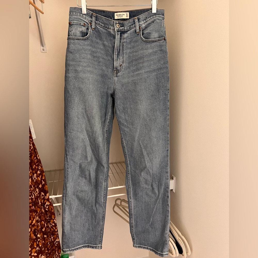 Abercrombie & Fitch ultra high rise the ankle straight jeans (extra long)